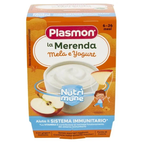 Iaurt cu mar Merenda, +6 luni, 2 x 120g, Plasmon