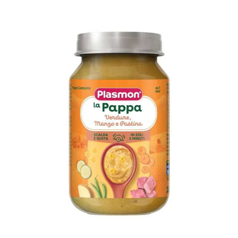 Meniu cu vita, legume si paste, +7 luni, 200 g, Plasmon