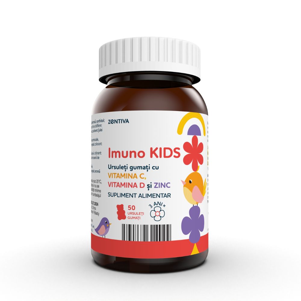 Ursuleti gumati cu vitaminele C, D si zinc Imuno Kids, 50 jeleuri gumate, Sicovit