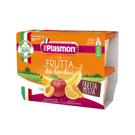 PLASMON SAPORI MIX FRUCTE BANANE+MAR+CAISA+PORTOCALA 6 LUNI 4 X 100 GR