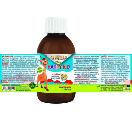 Sirop Happy Kid, 200 ml, Ayurmed 677030