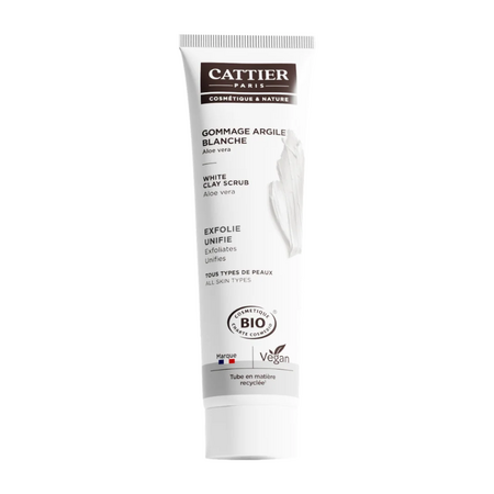 Exfoliant cu argila alba pentru toate tipurile de ten,, 100 ml, Cattier