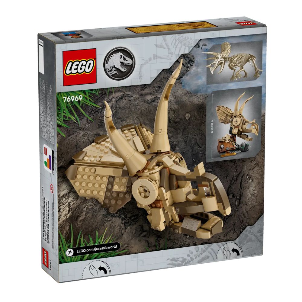 Fosile de dinozaur, craniu de Triceratops Jurassic World, +9 ani, 76969, Lego