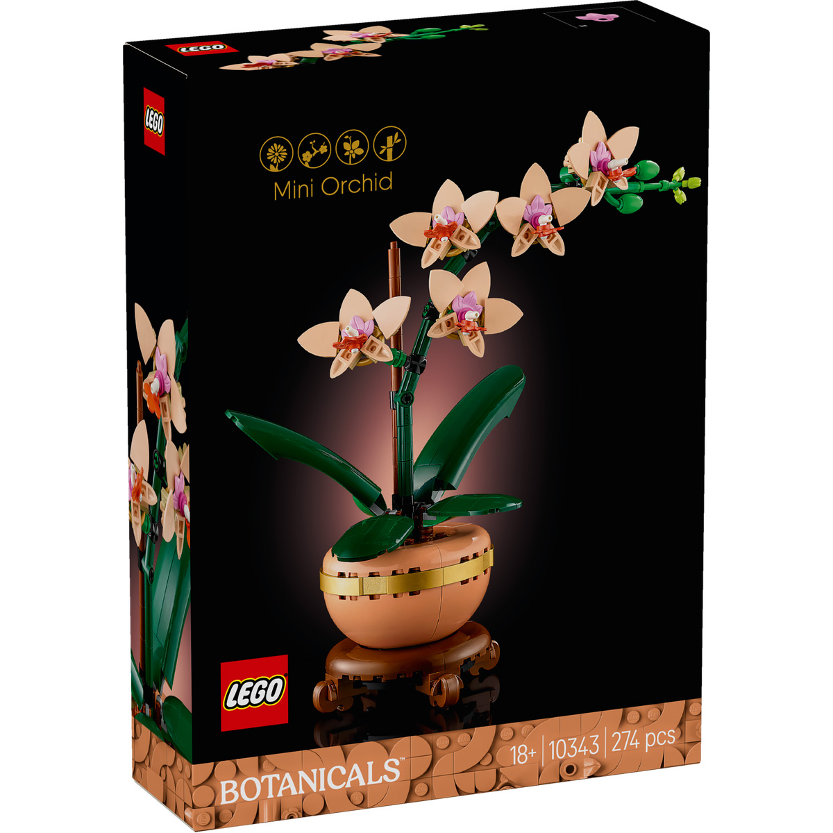 Mini orhidee Botanical Collection, 10343, +18 ani, Lego