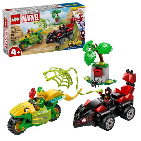 Spin si Electro intr-o urmarire cu dino-vehicule Marvel, 4 ani+, 11198, Lego 677557