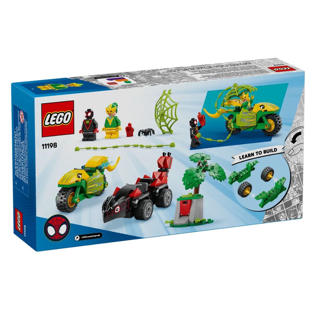 Spin si Electro intr-o urmarire cu dino-vehicule Marvel, 4 ani+, 11198, Lego