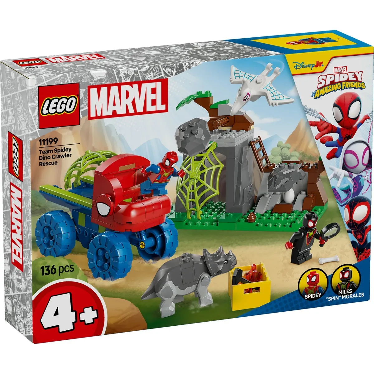 Echipa Spidey in misiune de salvare in Dino Crawler Marvel, 4 ani+, 11199, Lego