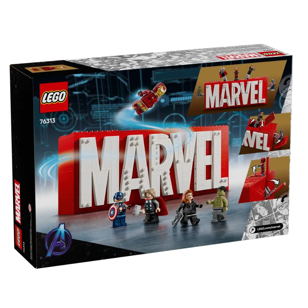 Sigla si minifigurine Marvel, 12 ani+, 76313, Lego