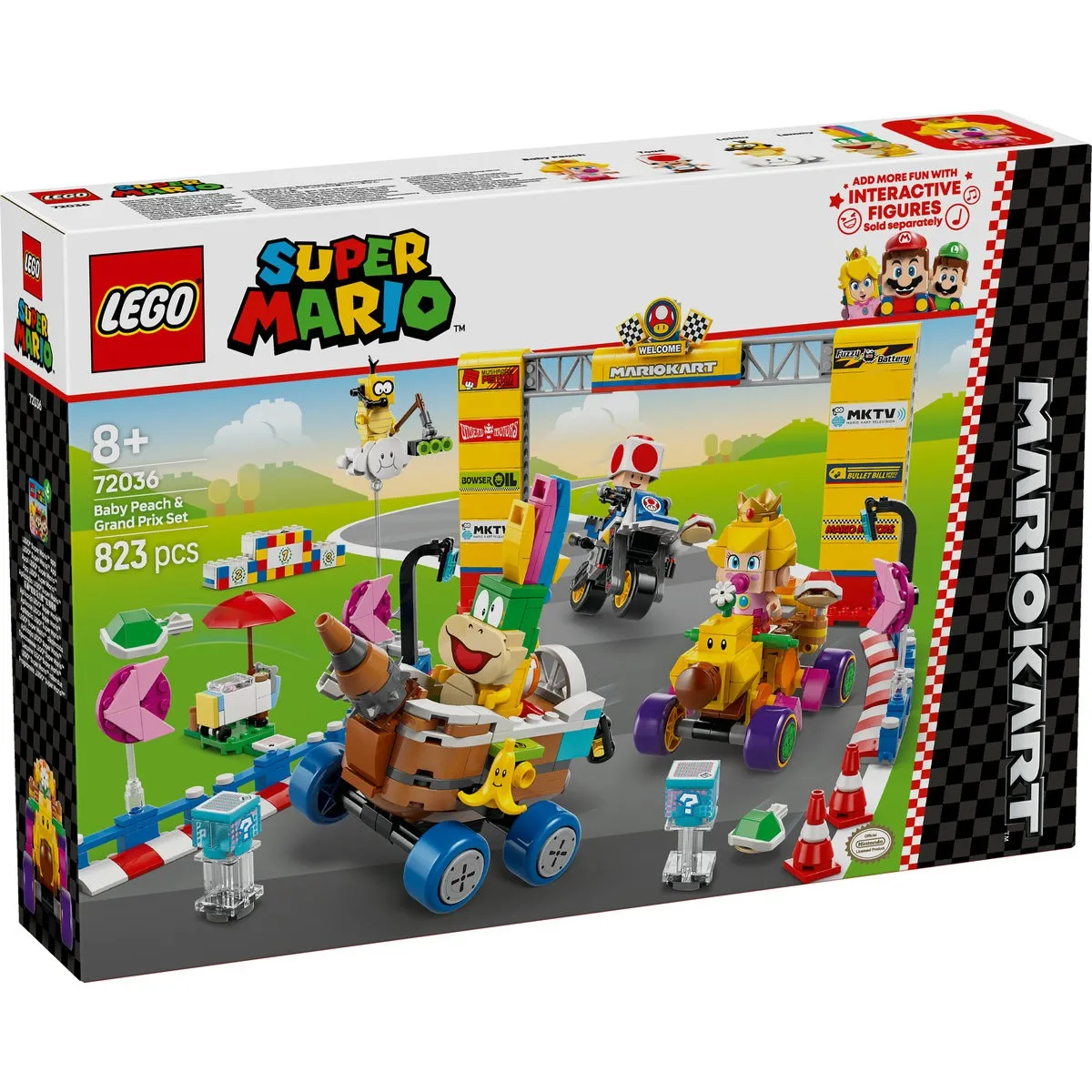 Mario Kart  Set Baby Peach si Grand Prix Super Mario, 8 ani+, 72036, Lego