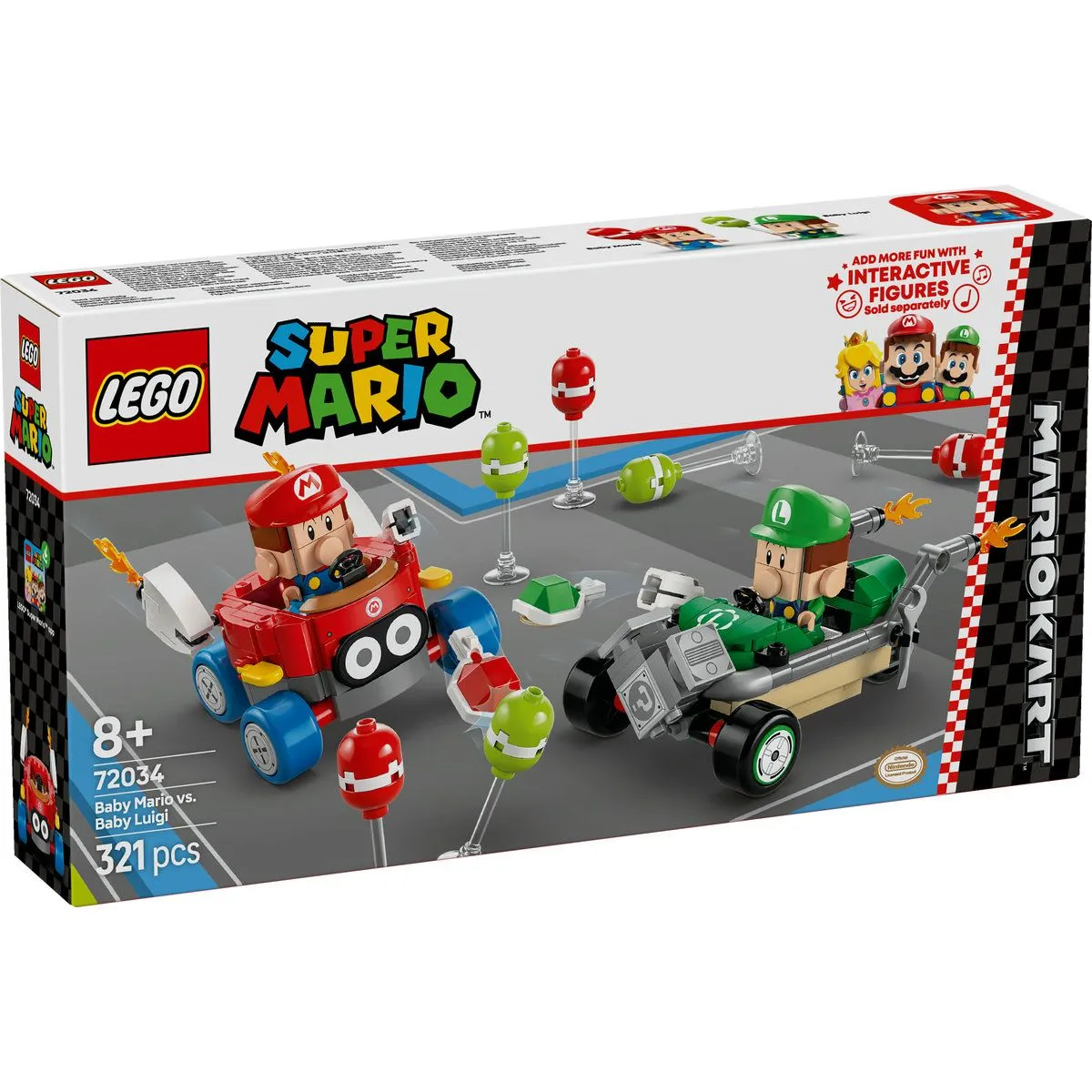 Mario Kart Baby Mario si Baby Luigi Super Mario, 8 ani+, 72034, Lego