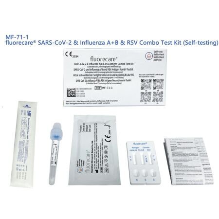 Test rapid 4 in 1 Combo Covid19 + Gripa A/B + RSV Fluorecare, 1 bucata, Advent 678000