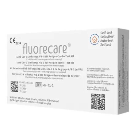 Test rapid 4 in 1 Combo Covid19 + Gripa A/B + RSV Fluorecare, 1 bucata, Advent