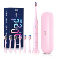 Periuta de dinti electrica + 6 capete de rezerva si cutie de calatorii P200, Roz, JTF