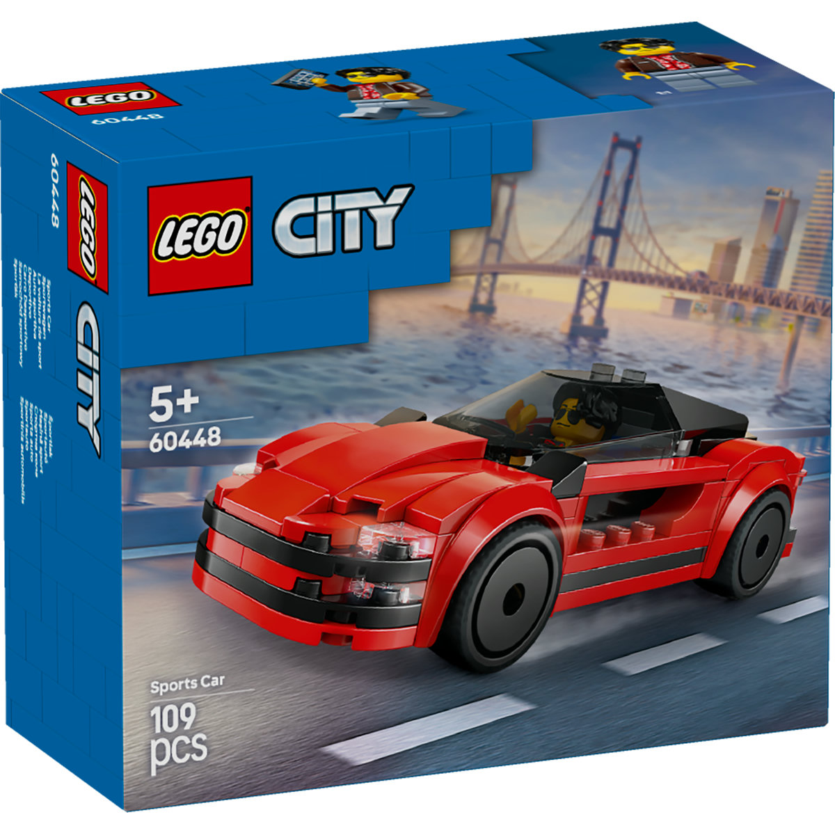 Masina sport rosie City, 60448, + 5 ani, Lego