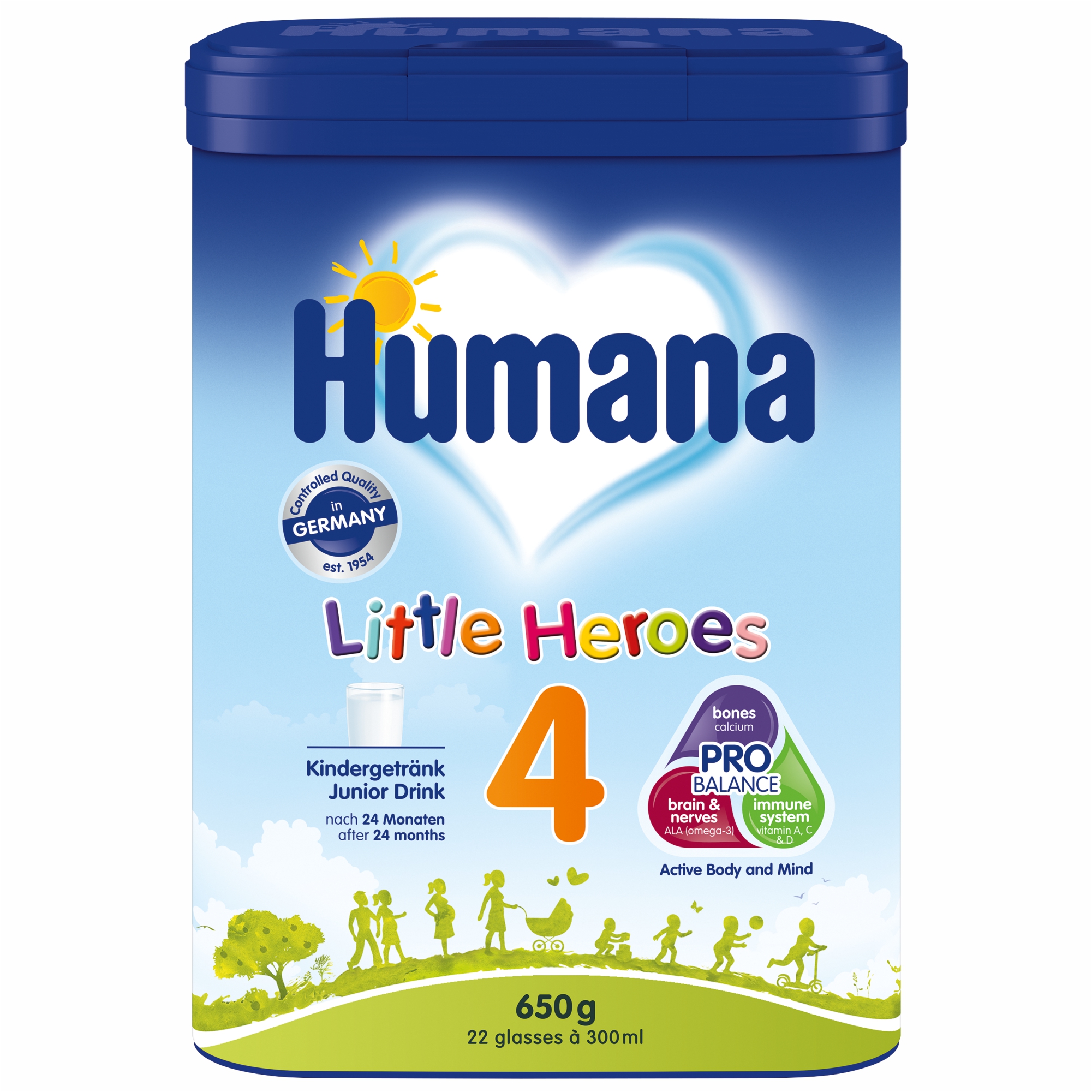 Lapte formula Little Heroes 4, 24 luni+, 650 g, Humana