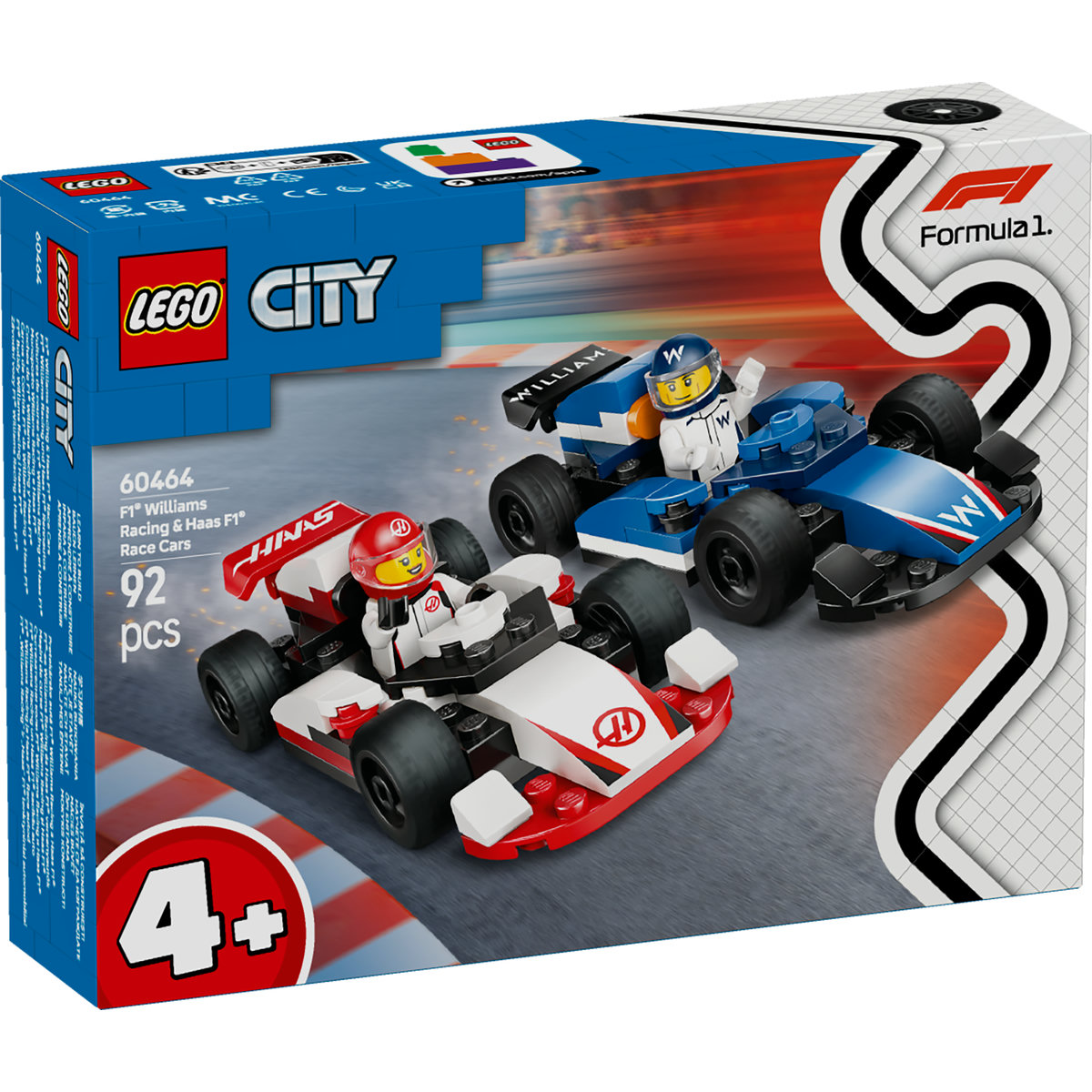 Masini de curse F1 Williams Racing si Haas F1, 60464, + 4 ani, Lego