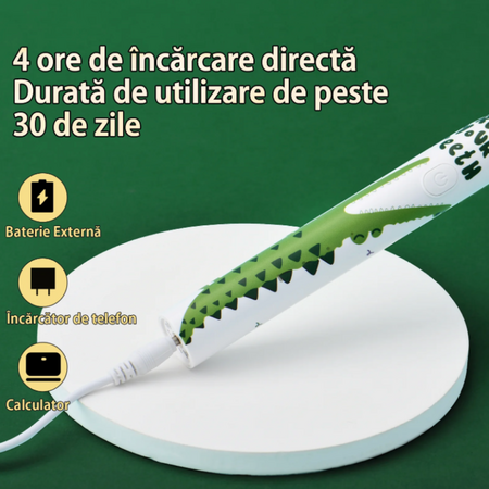 Periuta de dinti electrica pentru copii+ 4 capete de rezerva J20C, Verde, JTF 678210