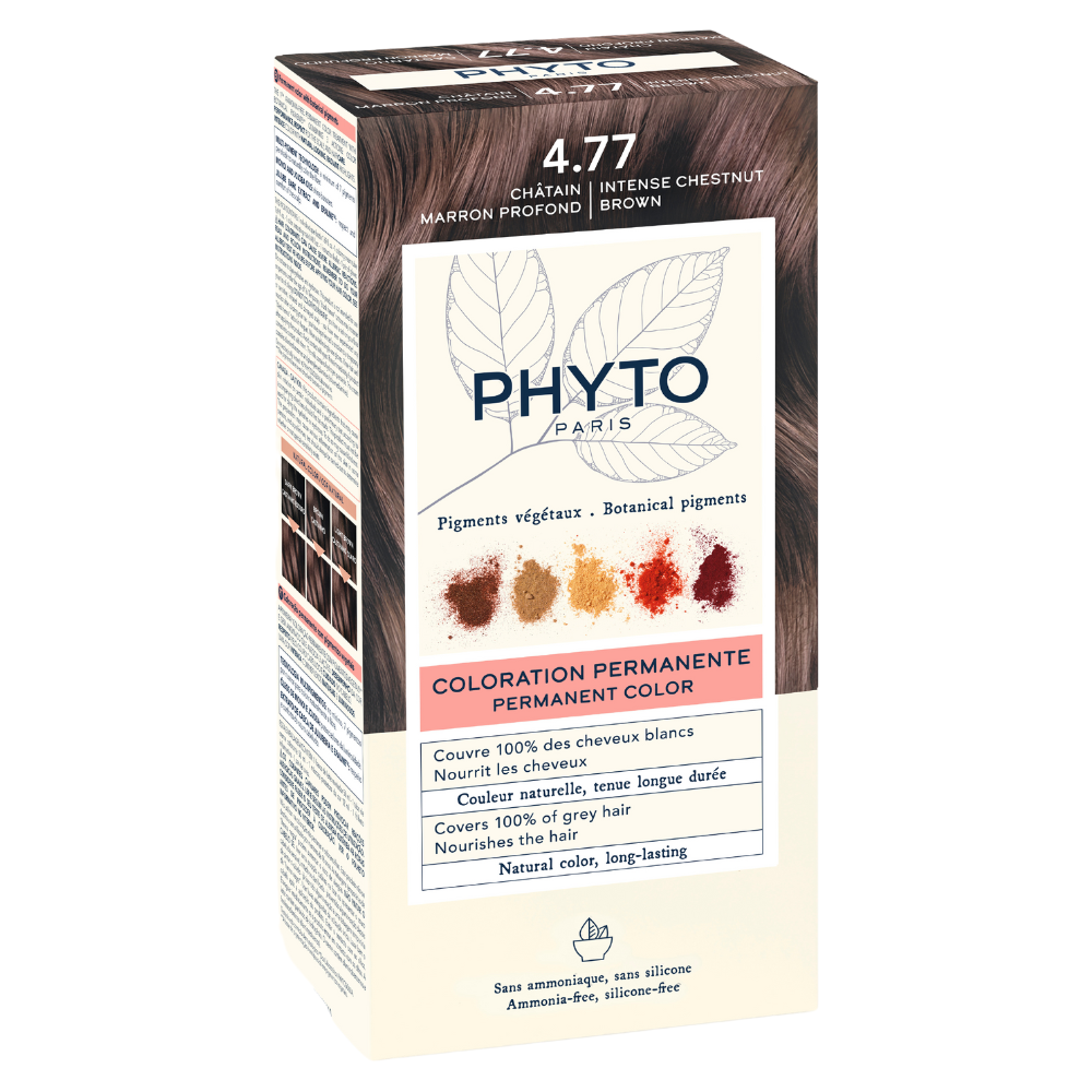 Vopsea permanenta pentru par PhyroColor, Nuanta 4.77 Intense Chestnut Brown, Phyto