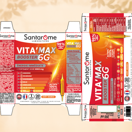 Vitamax Booster 6G, 20 fiole x 10 ml, Santarome 806051