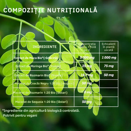 Moringa Maca Bio, 20 fiole x 10 ml, Santarome 678425