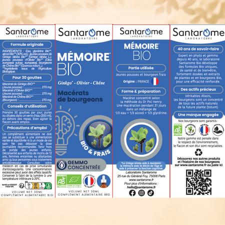 Gemmo Memorie Bio, 30 ml, Santarome 806663