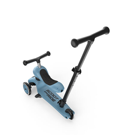 Trotineta 3 in 1 cu sezut pentru copii Highwaykick 1 Push and Go, Steel, 1-5 ani, Scoot and Ride 678521