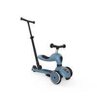 Trotineta 3 in 1 cu sezut pentru copii Highwaykick 1 Push and Go, Steel, 1-5 ani, Scoot and Ride