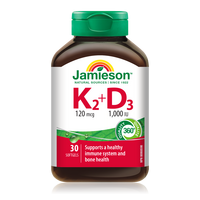 Vitamina K2 120 MCG + D3 1000UI, 30 capsule, Jamieson
