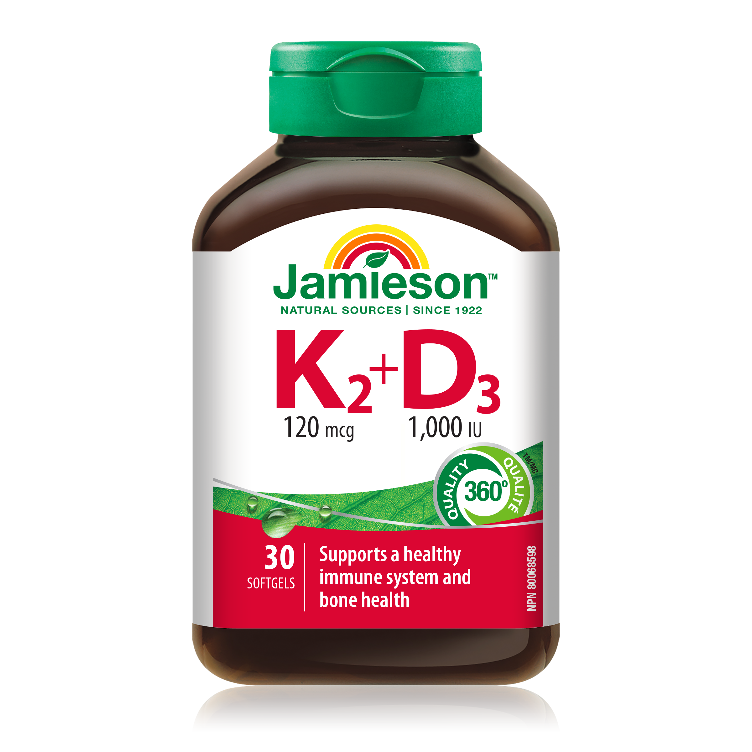 Vitamina K2 120 MCG + D3 1000UI, 30 capsule, Jamieson