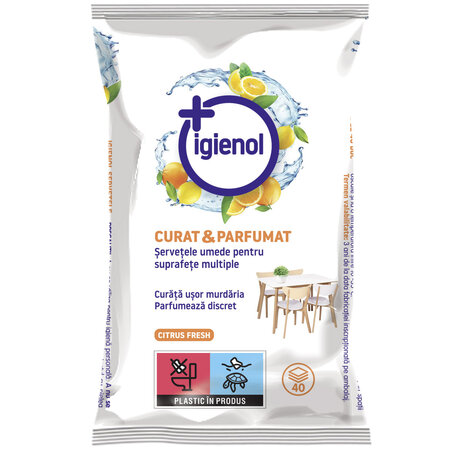 IGIENOL CURAT & PARFUMAT SERVETELE MULTISUPRAFETE 40 BUC  12871