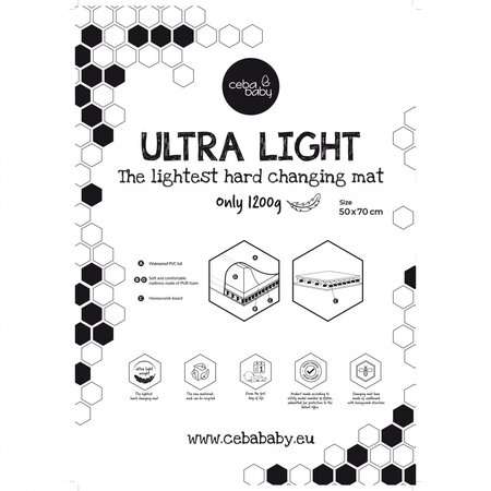 Saltea de Infasat cu Intaritura Ultra Light, 50x70 cm, Iepurasul Clovn, Ceba Baby 679212
