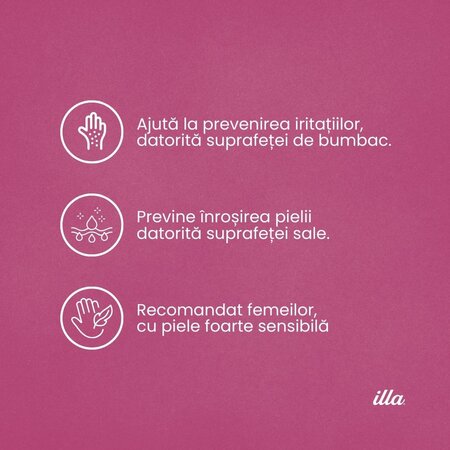 Absorbante zilnice din bumbac, 2 picaturi, 20 bucati, Illa 683739
