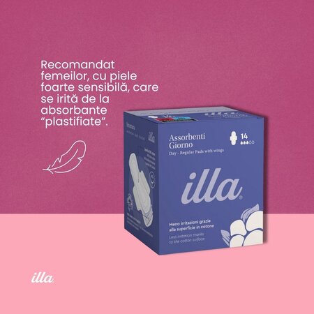 Absorbante de zi din bumbac, 14 bucati, Illa 683711