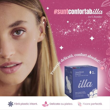 Absorbante de zi din bumbac, 14 bucati, Illa 683717
