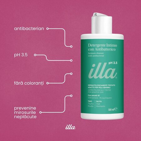 Gel intim antibacterian ph 3.5, 500 ml, Illa 683749