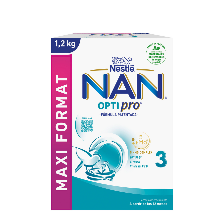Ambalaj Formula de lapte Nan 3 Optipro, +12 luni, 1200 g, Nestle
