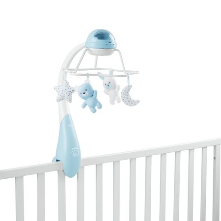 Carusel muzical cu proiectie 3 in 1 Rainbow, 0 luni+, Bleu, Chicco 680672
