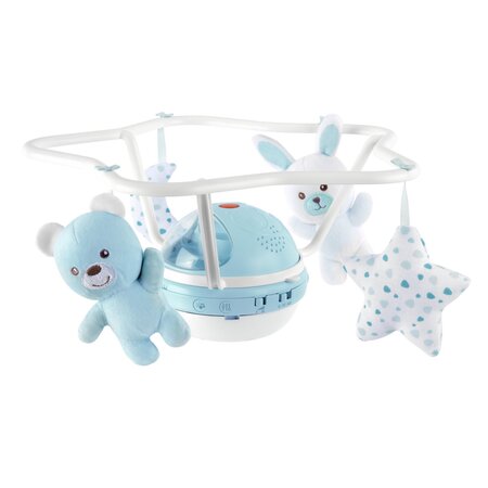 Carusel muzical cu proiectie 3 in 1 Rainbow, 0 luni+, Bleu, Chicco 680670