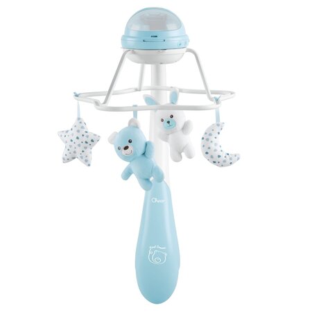 Carusel muzical cu proiectie 3 in 1 Rainbow, 0 luni+, Bleu, Chicco