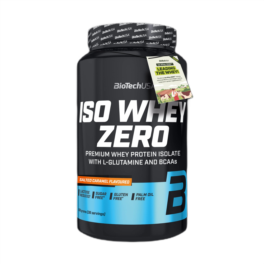 Pudra proteica Iso Whey Zero, Salted Caramel, 908 g, BioTechUSA