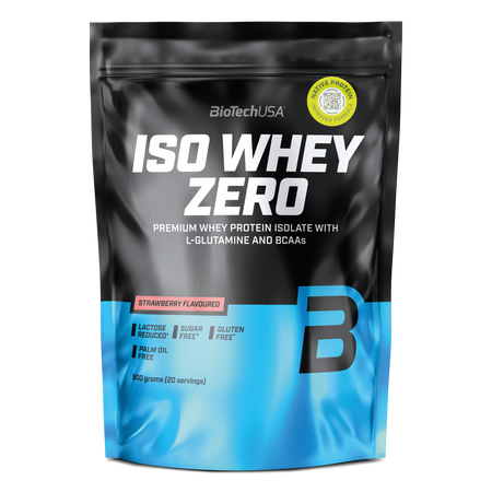 Pudra proteica Iso Whey Zero, Strawberry, 500 g, BioTechUSA