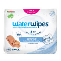 Servetele umede pentru bebelusi fara parfum, 0 luni+, 4x60 bucati, WaterWipes