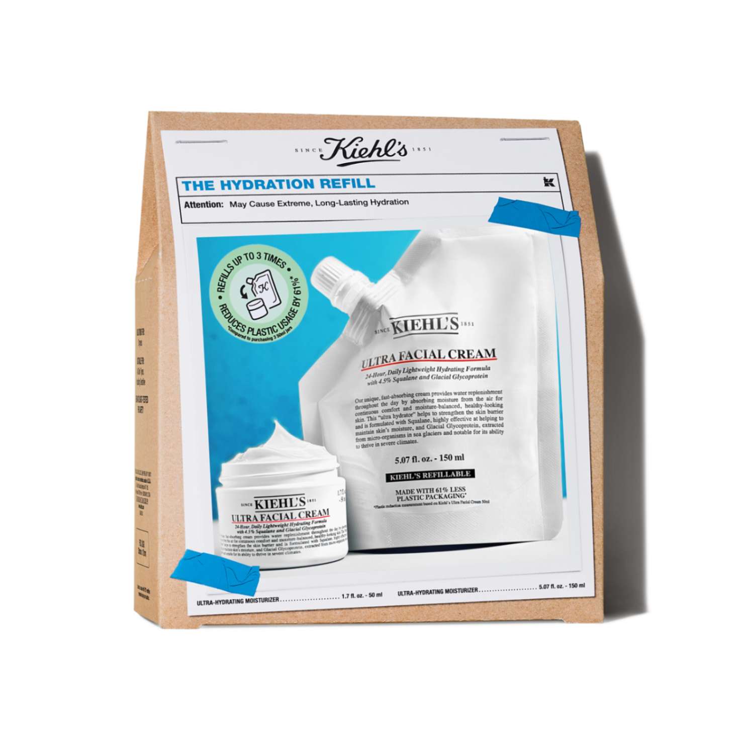 Kit Crema hidratanta pentru toate tipurile de ten Ultra Facial, 150 ml + 50 ml, Kiehl's