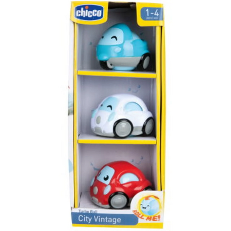 Set 3 masinute turbo Ball City Vintage, 1-4 ani+, Chicco 680975