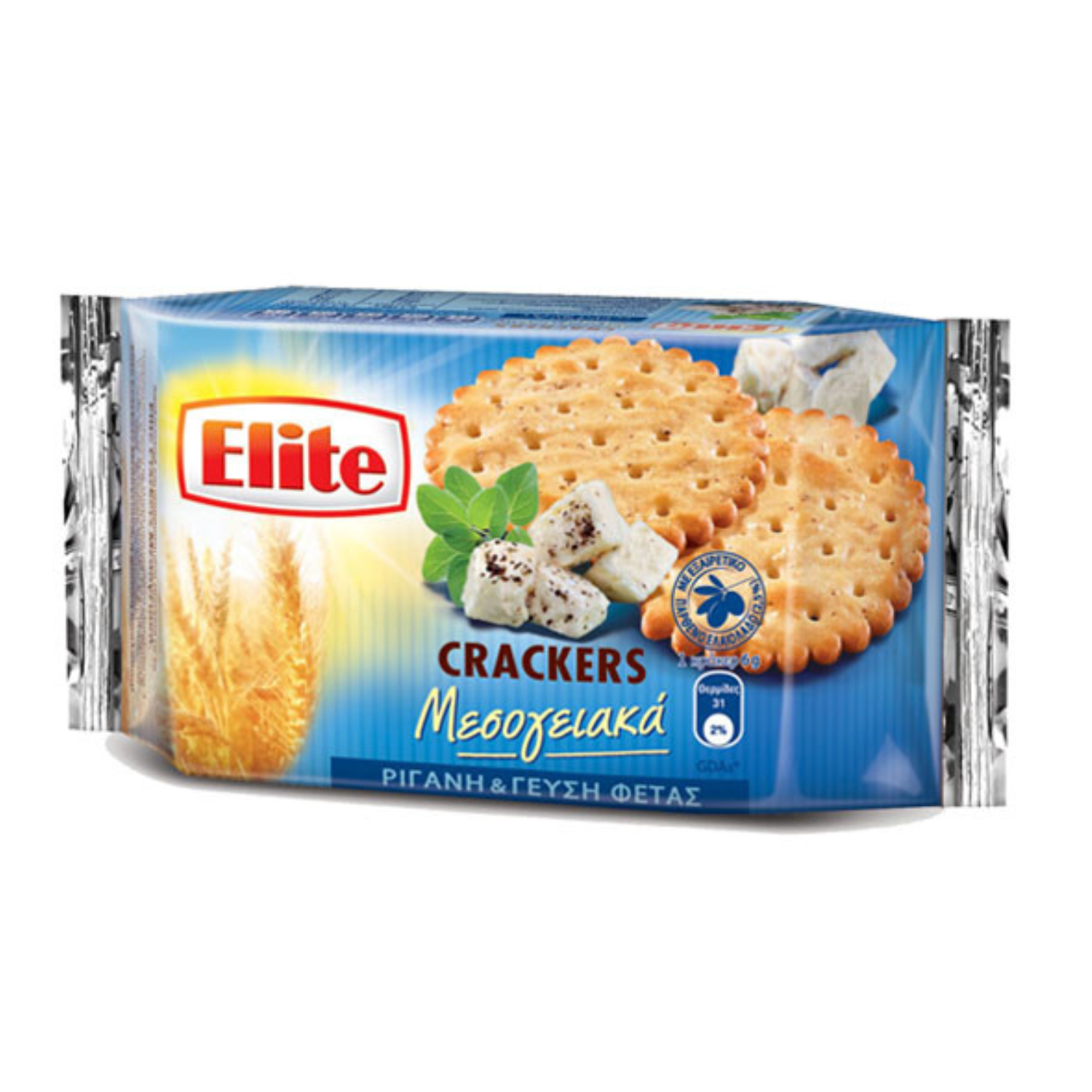 Cracker Mediterranean cu oregano si branza feta Elite, 105 g, Elbisco