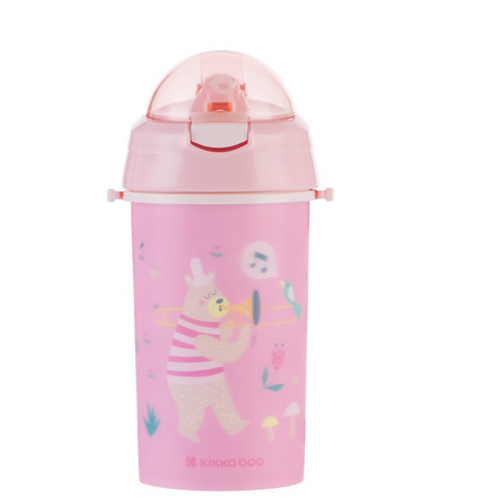 Cana cu pai si bretea Music Fest, 450 ml, Pink, Kikka Boo 681037