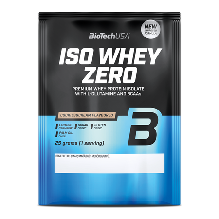 Pudra proteica Iso Whey Zero, Cookies and Cream, 25 g, BioTechUSA
