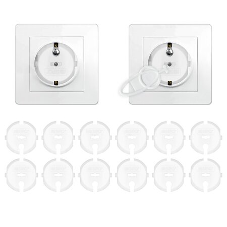 Set 12 capace de protectie prize cu impamantare, Sipo 681108