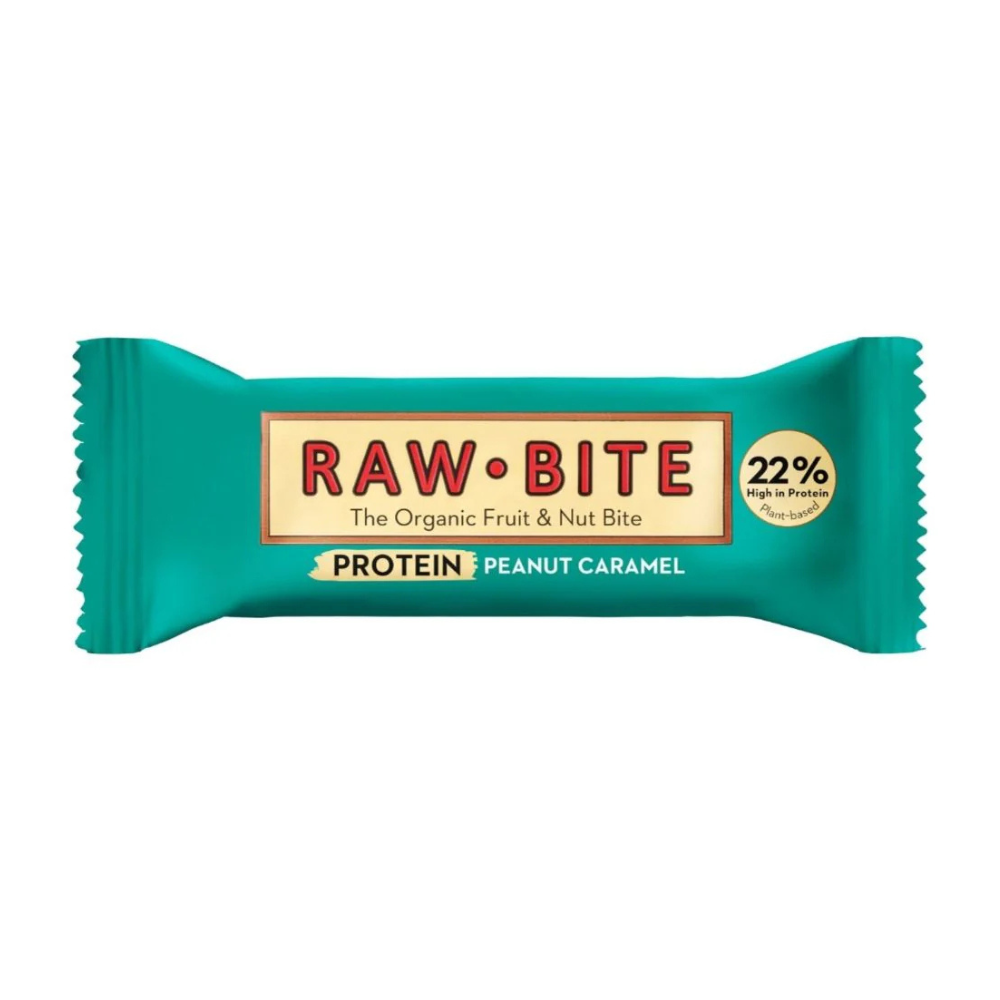 Baton proteic Bio fara gluten, 45 g, Peanut Caramel, Rawbite