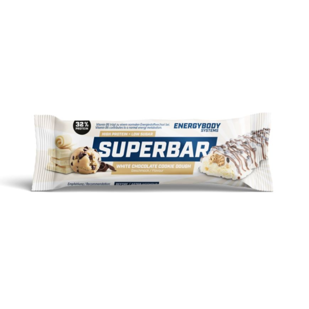 Baton proteic, 50 g, White Chocolate Cookie Dough, Superbar